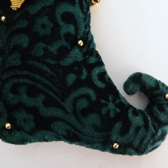 NEW 6” EMBROIDERED BEADED MINIATURE CHRISTMAS STOCKING ORNAMENT GIFT CARD HOLDER - Picture 10 of 14